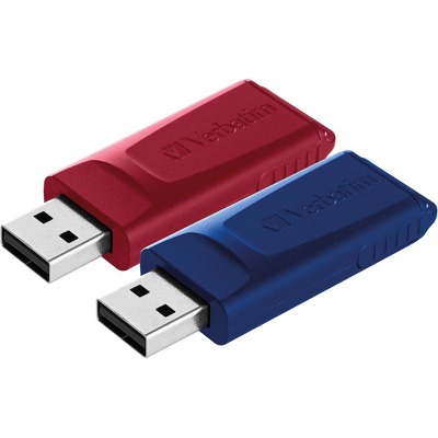 Afbeelding van Verbatim USB 2.0 Slider stick, 32 GB, pak van 2 stuks stick