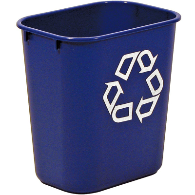 Afbeelding van Papierbak Rubbermaid recycling medium 26L blauw