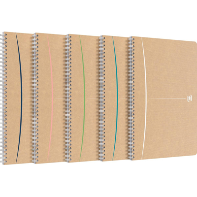 Afbeelding van Oxford Touareg spiraalschrift, 180 bladzijden, ft A4, gelijnd, geassorteerde kleuren spiraalschrift