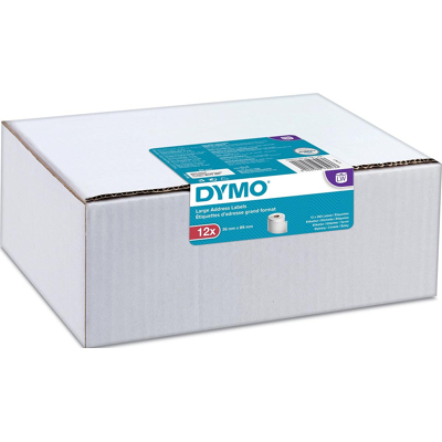 Afbeelding van Dymo Value Pack: Etiketten Labelwriter Ft 89 X 36 Mm, Wit, Doos Van 12 260 Beletteringsetiketten