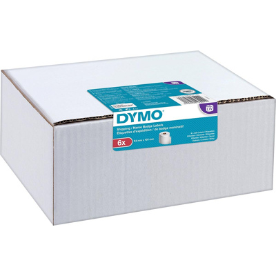 Afbeelding van Dymo Value Pack: Etiketten Labelwriter Ft 101 X 54 Mm, Wit, Doos Van 6 220 Beletteringsetiketten