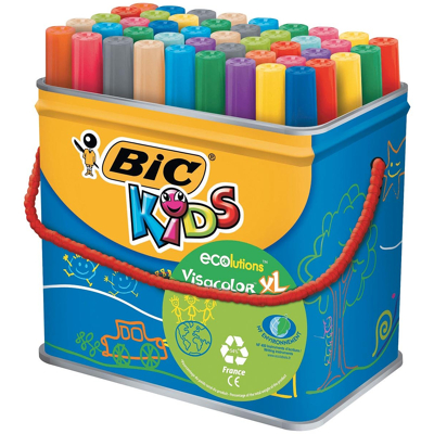 Afbeelding van Bic Kids Viltstift Visacolor Xl Ecolutions 48 Stiften In Een Metalen Doos