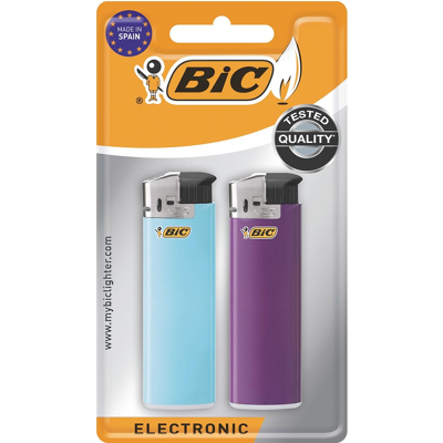 Afbeelding van Bic Maxi Elektronische Aanstekers, Geassorteerde Kleuren, Blister Van 2 Stuks Aansteker