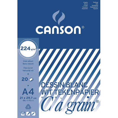 Afbeelding van Canson tekenblok C à grain 224 g/m², ft 21 x 29,7 cm (A4)