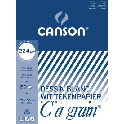 Afbeelding van Canson tekenblok C à grain 224 g/m², ft 27 x 36 cm