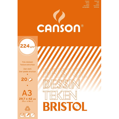 Afbeelding van Canson Tekenblok Bristol Ft 29,7 X 42 Cm (a3) Tekenpapier