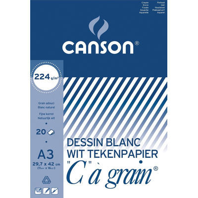 Afbeelding van Canson tekenblok C à grain 224 g/m², ft 29,7 x 42 cm (A3)