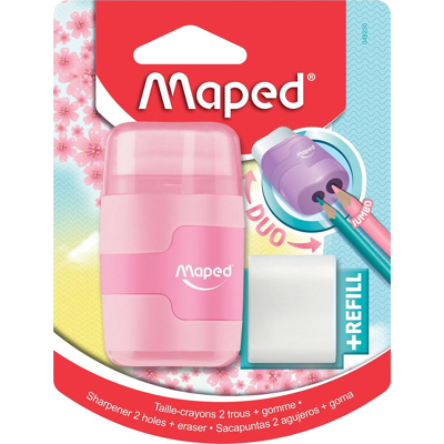 Afbeelding van Maped Potloodslijper + Gom Connect Soft Touch, Pastelkleur, Op Blister Slijper