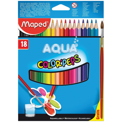 Afbeelding van Maped Aquarelpotlood Color&#039;Peps Aqua 18 potloden kleurpotlood