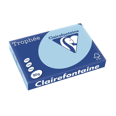 Afbeelding van Clairefontaine Trophée Pastel, gekleurd papier, A3, 80 g, 500 vel, blauw papier