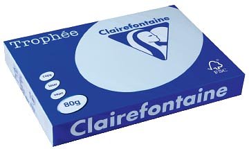 Afbeelding van Clairefontaine Trophée Pastel, Gekleurd Papier, A3, 80 G, 500 Vel, Azuurblauw Papier