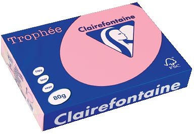 Afbeelding van Clairefontaine Trophée Gekleurd Papier, A4, 80 G, 500 Vel, Roze Papier