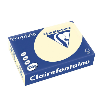 Afbeelding van Clairefontaine Trophée Pastel, gekleurd papier, A4, 210 g, 250 vel, crème
