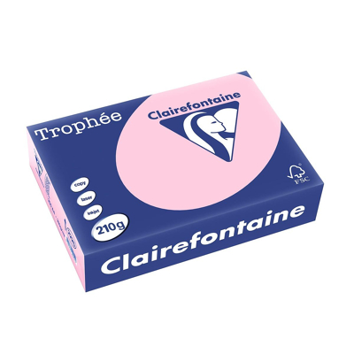 Afbeelding van Clairefontaine Trophée Pastel, gekleurd papier, A4, 210 g, 250 vel, roze papier