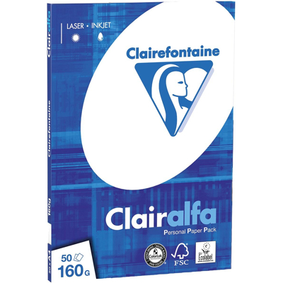 Afbeelding van Clairefontaine Clairalfa Presentatiepapier A4, 160 G, Pak Van 50 Vel