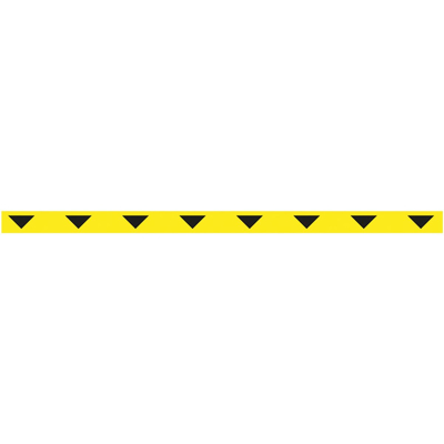 Afbeelding van Tarifold vloersticker zonder tekst, ft 50 x 1000 mm, geel met zwarte pijlen