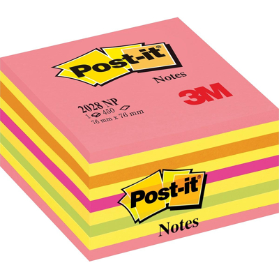 Afbeelding van Post it Notes Kubus, 450 Vel, Ft 76 X Mm, Roze geel Tinten Memokubus