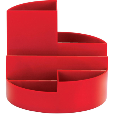 Afbeelding van Pennenkoker MAUL roundbox 7 vakken diameter14x12.5cm rood
