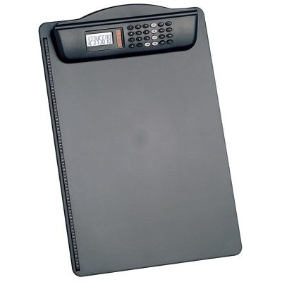 Afbeelding van MAUL klemplaat hard kunststof met calculator A4 staand zwart