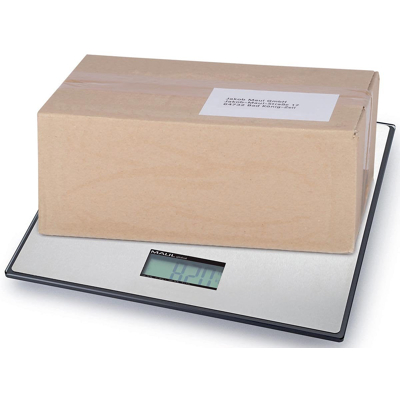Afbeelding van MAUL pakketweegschaal Global 25kg ( /20gr) incl. batterij. Weegplateau 32x32cm, weegt kg en lb