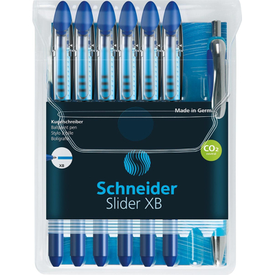 Afbeelding van Rollerpen Schneider Slider Basic XB blauw met 1 balpen Rave gratis
