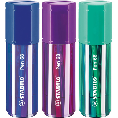 Afbeelding van STABILO Pen 68 viltstift, Big Box van 20 stuks in geassorteerde kleuren viltstift