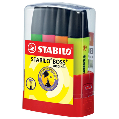 Afbeelding van Stabilo Boss Original Markeerstift, Desk Set Parade Van 4 Stuks In Geassorteerde Kleuren Markeerstift