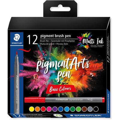 Afbeelding van pigment brush kartonnen etui 12 st basic colours