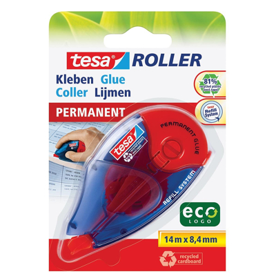 Afbeelding van Tesa Roller navulbare lijmroller permanent ecoLogo, ft 8,4 mm x 14 m, op blister