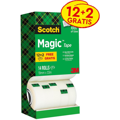 Afbeelding van Plakband Scotch Magic 810 19mmx33m onzichtbaar mat 12+2 gratis