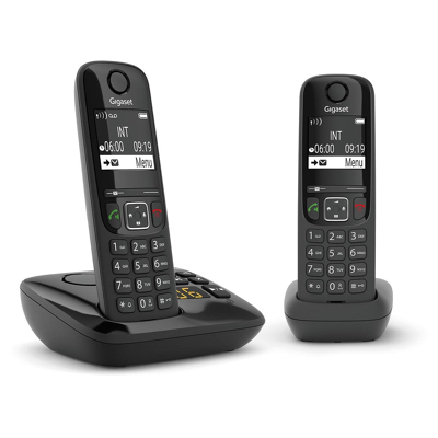 Afbeelding van Gigaset AS690A Duo DECT draadloze telefoon met antwoordapparaat, extra handset, zwart