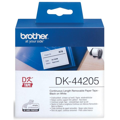 Afbeelding van Brother DK 44205 Etiket Zwart op wit (62 mm)