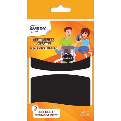 Afbeelding van Avery Family krijtbordetiketten, ft 9,5 x 6,3 cm, ophangbare etui met 10 etiketten etiket