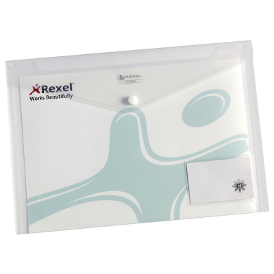 Afbeelding van Enveloptas Rexel ice A4 + visitekaart transparant