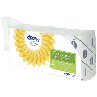 Afbeelding van Kleenex papieren handdoeken Ultra, intergevouwen, 2 laags, 124 vellen, pak van 5 stuks handdoek