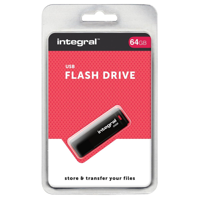 Afbeelding van Integral USB 2.0 stick, 64 GB, zwart