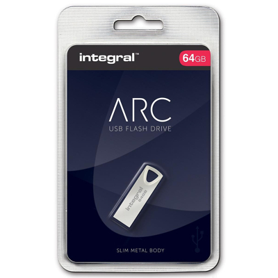 Afbeelding van Integral Arc Usb stick 2.0, 64 Gb, Zilver