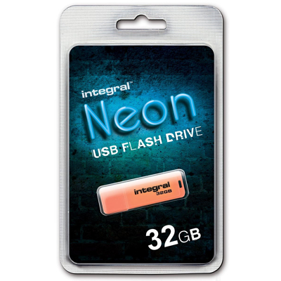 Afbeelding van Integral Neon USB 2.0 stick, 32 GB, oranje stick