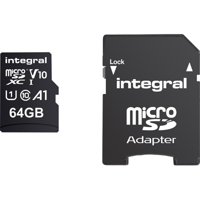 Afbeelding van Geheugenkaart Integral microSDXC V10 64GB