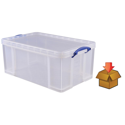 Afbeelding van Really Useful Box opbergdoos 64 liter, transparant