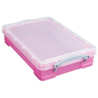 Afbeelding van Really Useful Box Opbergdoos 4 Liter, Transparant Roze
