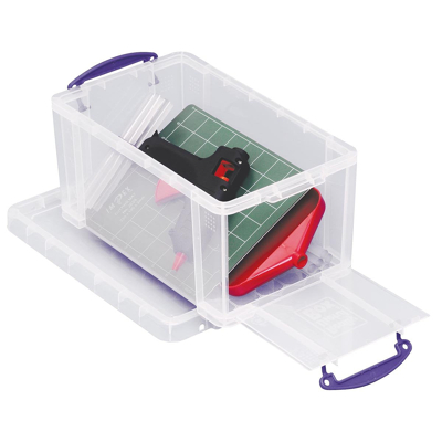 Afbeelding van Really Useful Box Opbergdoos 8 Liter Met Opening Aan De Voorkant, Transparant