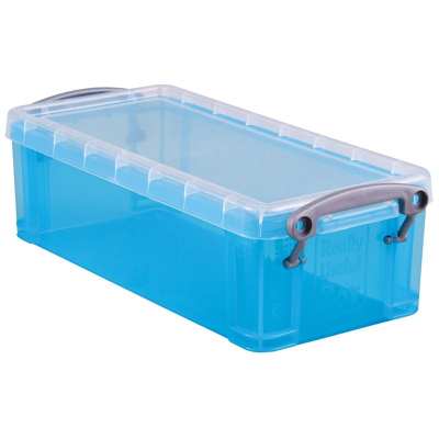 Afbeelding van Really Useful Box 0,9 Liter, Transparant Helblauw Pennenbakje