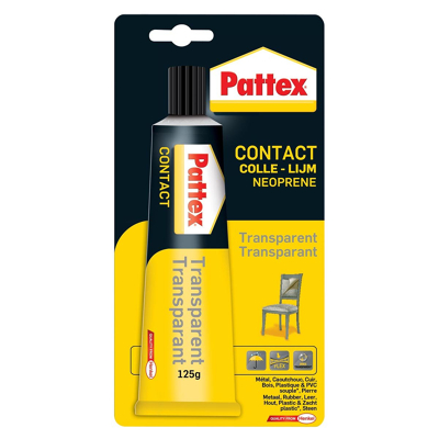 Afbeelding van Pattex contactlijm Transparant, tube van 125 g, op blister lijm