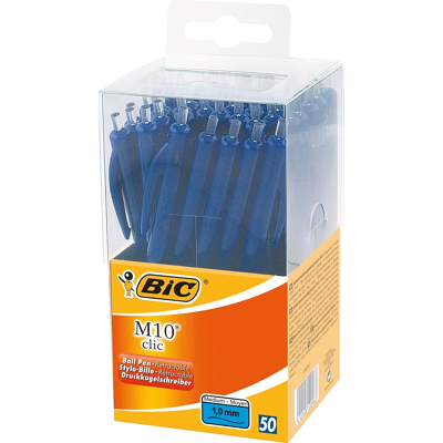 Afbeelding van Bic balpen M10 Clic, doos met 50 stuks, blauw