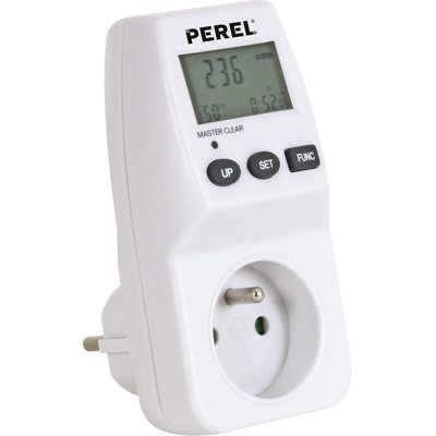 Afbeelding van Perel energiemeter, 230 V, 16 A, wit, voor België Energiemeter