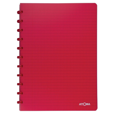 Afbeelding van Atoma Trendy schrift, ft A4, 144 bladzijden, commercieel geruit, transparant rood schrift