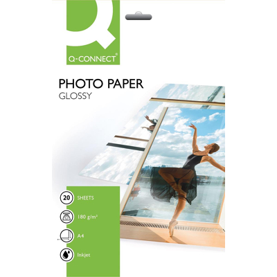 Afbeelding van Q CONNECT fotopapier, ft A4, 180 g, pak van 20 vel fotopapier