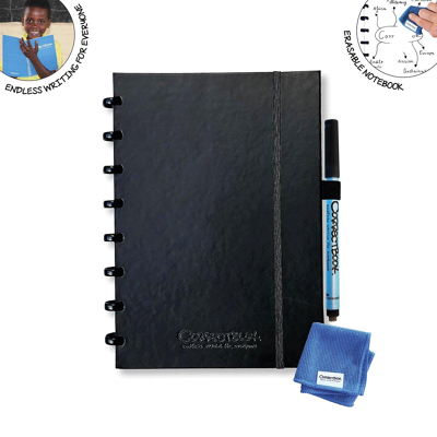 Afbeelding van Correctbook A5 Hardcover: uitwisbaar / herbruikbaar notitieboek, blanco, Ink Black (zwart) schrift