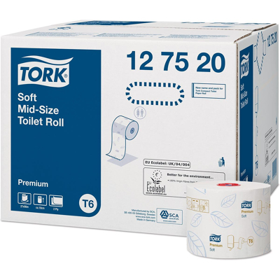 Afbeelding van Tork Premium Toilet papier compact rol 2 lgs T6
